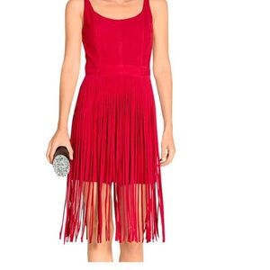 NEW Lioness Red Suede fringe Romper M